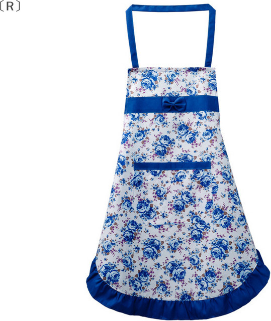 itariaR ParqueFloral Baumwoll-Canvas-Schürze für Damen in Rot, wasserdicht und ölbeständig mit Taschen und verstellbarem Taillengürtel - Bild 1