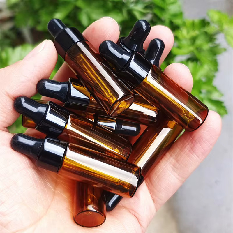 StarDu Packing Tropfflaschen aus Glas, bernsteinfarben, 5 ml, 10 Stück - Bild 4