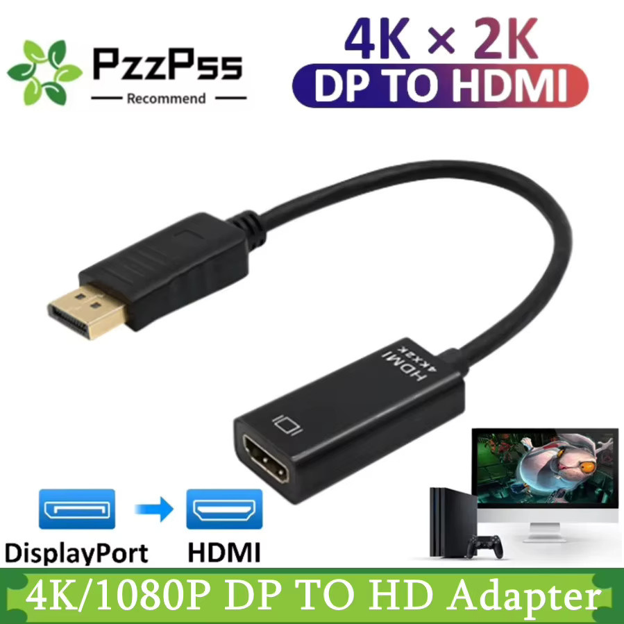 PzzPss DisplayPort zu HDMI Adapter Konverter in Schwarz für 4K und 1080P Video und Audio zur Verbindung von PC, Laptop oder TV - Bild 2