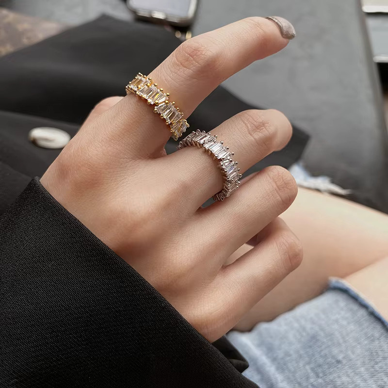 IOGOU Offener Ring, Zirkonia, Bicolor, Damen - Bild 4