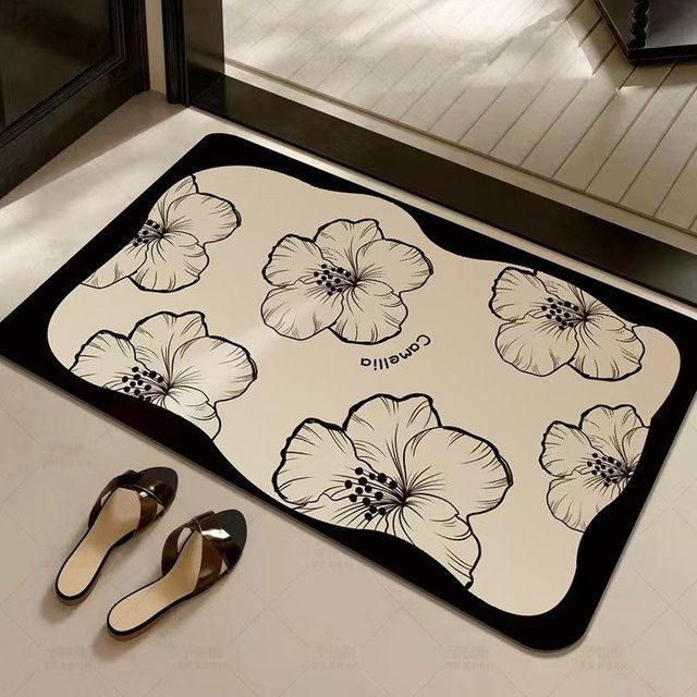 Rutschfeste Badezimmer-Fußmatte aus Diatomee mit Blumenmuster von Yiran Furniture, B/B: 40 x 60 cm - Bild 1