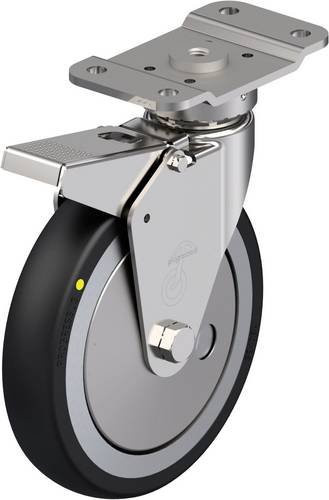 Blickle Edelstahl-Lenkrolle LPX-PGV 186XK-PG3-FI-EL-FA in Silber mit Rad-Durchmesser 186 mm und einer Tragfähigkeit von 200 kg - Bild 1