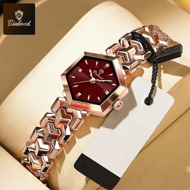 BONBOND Armbanduhr Quarz, Edelstahl, Roségold, Damen - Bild 1