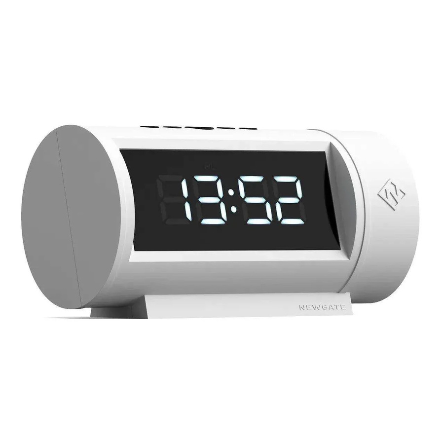 Newgate Pil Wecker in Weiß mit Retro-Eleganz und integriertem Thermometer - Bild 1
