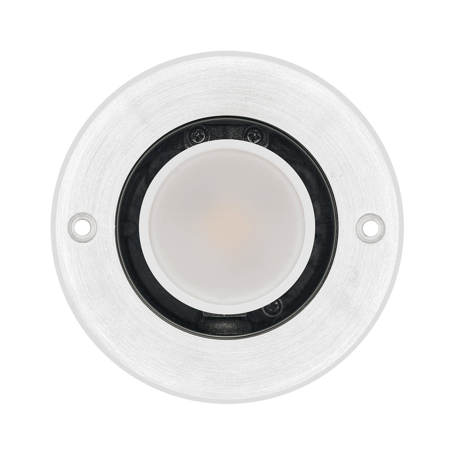 Luxvenum Bodeneinbauleuchte Area, runde LED-Einbauleuchte aus Edelstahl in Silber mit Milchglas, schwenkbar, dimmbar, IP67, 7W, 230V - Bild 1