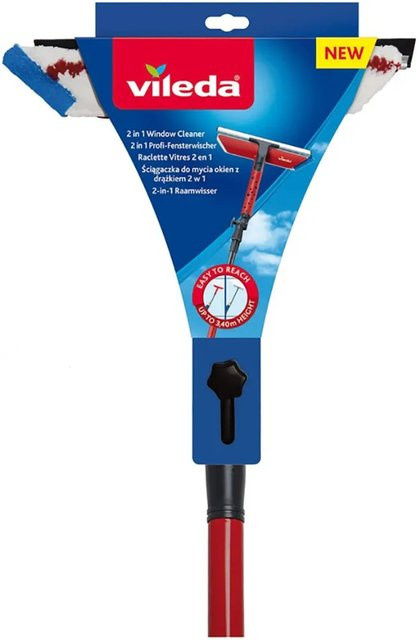 Vileda Fensterwischer-Set mit Stiel, rot, B/H: 30 x 105 cm - Bild 1