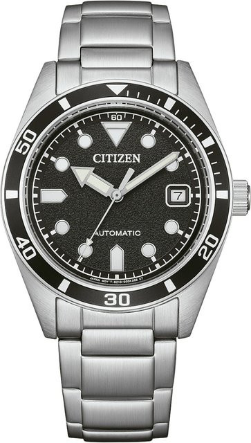 Citizen Armbanduhr Automatik, Edelstahl, Schwarz, 39 mm, Unisex - Bild 1