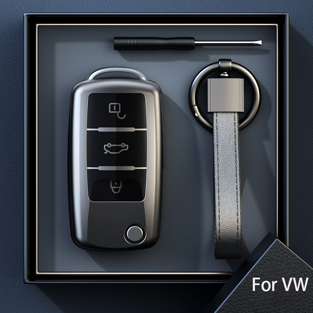 ICAR Autoschlüsselhülle in Titangrau für VW Volkswagen Polo Tiguan Passat Golf Jetta Skoda Octavia - Bild 1