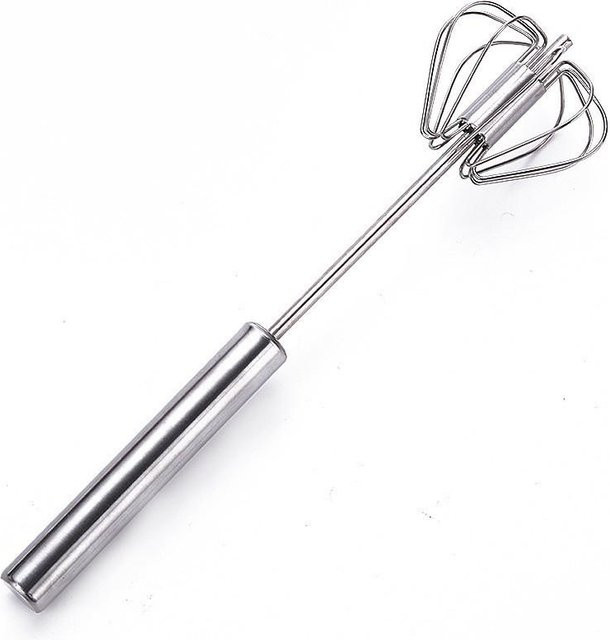 Stonego Handdruck-Schneebesen halbautomatischer Mixer aus Edelstahl in Grau und Silber - Bild 1