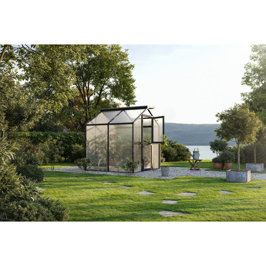 KGT Gewächshaus Galant II in Anthrazit-Grau mit 4,5 m² Fläche und 10 mm HKP, B/L: 2,16 x 2,38 m - Bild 2