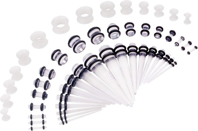 Ohrdehnungs-Kit Dehner, Acryl, Weiß, 1,6-12mm, Damen - Bild 1