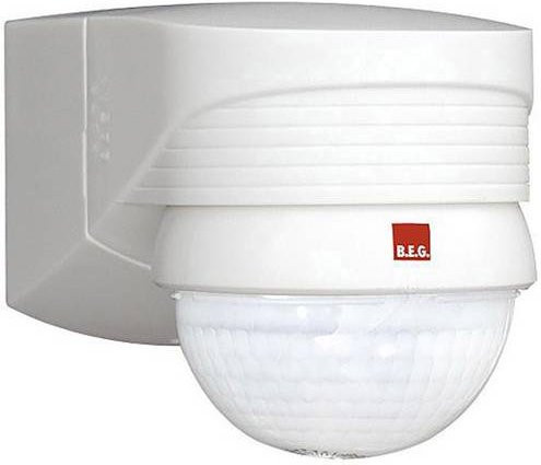 B.E.G. Brück 91008 Aufputz PIR-Bewegungsmelder für die Wand, 280° Erfassungsbereich, Weiß, IP44 - Bild 1