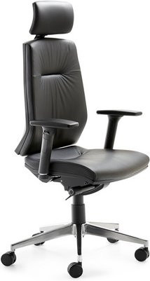Mayer Sitzmöbel Drehstuhl 2480 mit Kopfstütze und Armlehnen, Schwarz, B/H: 66 x 62 cm - Bild 1