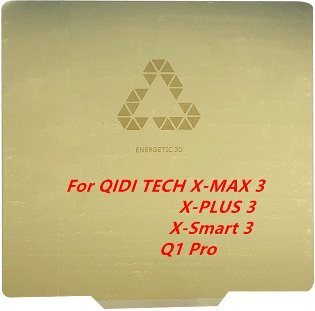 Glatte PEI-Bauplatte aus Federstahl für QIDI TECH X-MAX 3, X-PLUS 3, X-Smart 3 und Q1 Pro 3D-Drucker - Bild 1