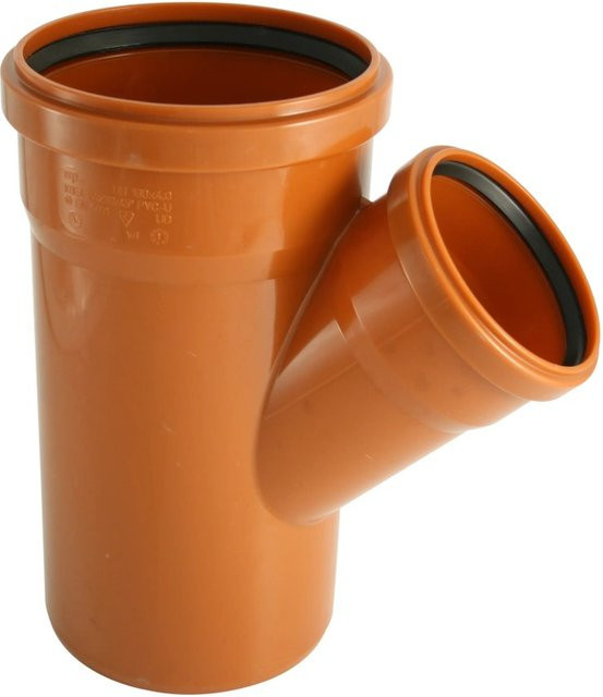 Marley Kanalgrundrohr-Einfachabzweig 45 Grad DN 160/110 in Orange - Bild 1