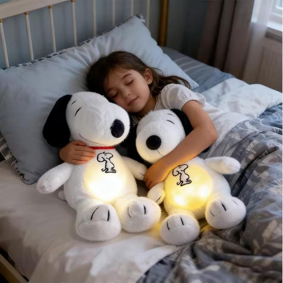 Yiran toy 1 Snoopy Plüschpuppe weiß mit Musik und Licht - Bild 3