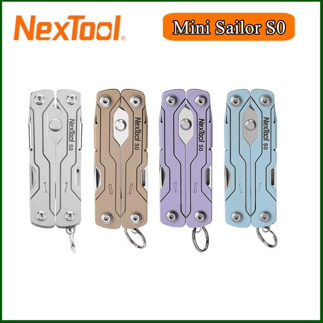 NexTool Mini-Seemannenschere S0 8-in-1 Micro Multitool Schlüsselanhänger EDC Taschenschere in Silber - Bild 1