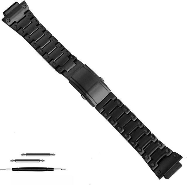 PINSENDA Uhrenarmband Edelstahl, schwarz, Herren - Bild 1