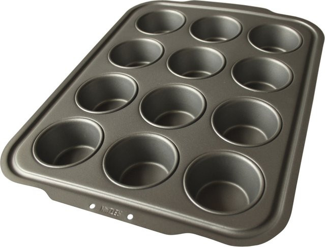 Schneider Walter 12er Muffinform aus Keramik und Stahl, Grau, B/T/H: 24,2 x 37 x 6,2 cm, 90 ml pro Form - Bild 1