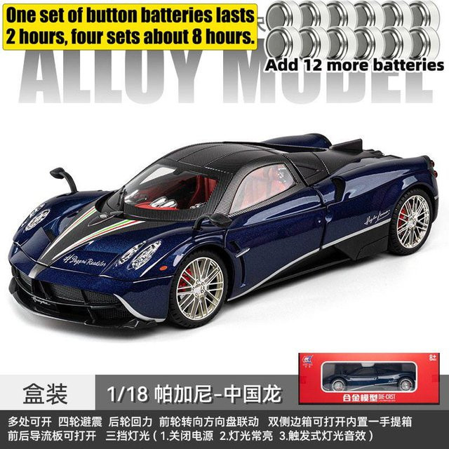 Linyi toy car Pagani Huayra Roadster, Automodell, 1:18, Metall, Blau, ab 14 Jahren - Bild 1