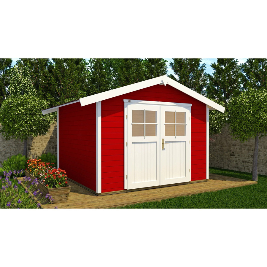 Weka Gartenhaus Log Cabin mit Satteldach in Schwedenrot, Wandstärke 28 mm - Bild 2