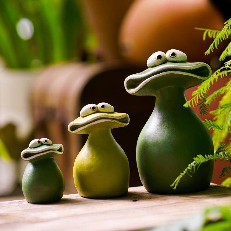 Dekorative Frosch-Figur von Yiran Furniture in Grün aus Harz für deinen Schreibtisch oder Wohnbereich - Bild 3