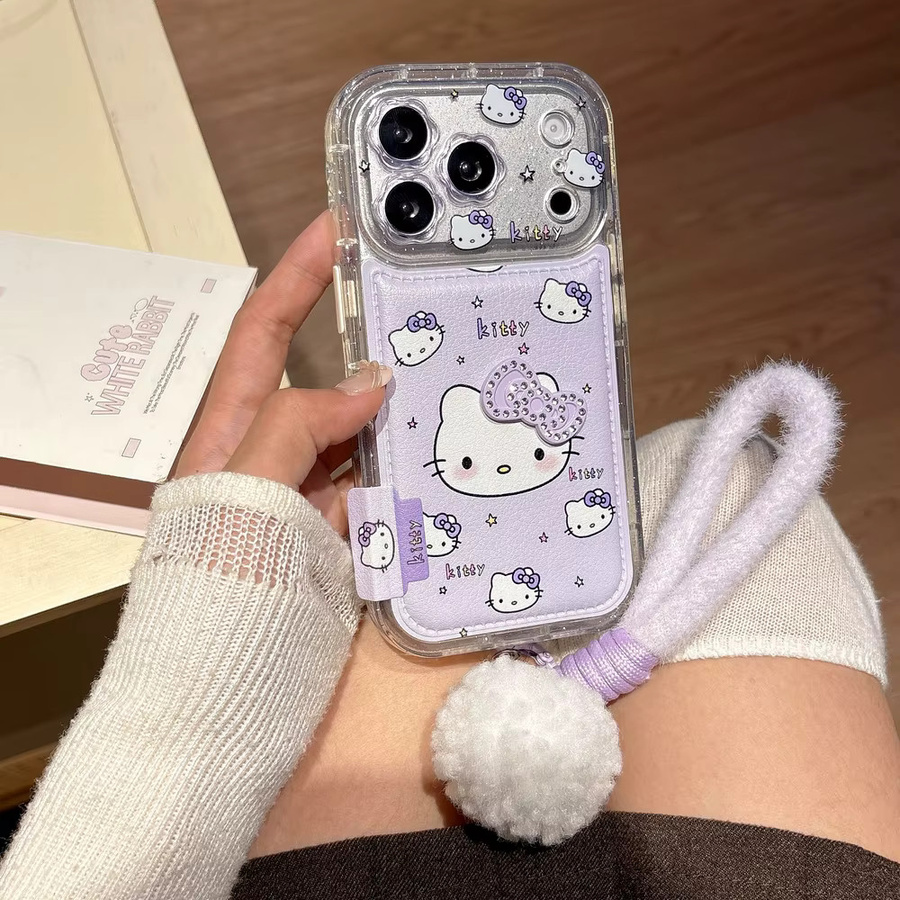 Sanrio Hello Kitty Handyhülle mit Schleife für Apple iPhone 17 16 15 14 13 Pro Max, Stoßfeste weiche TPU-Hülle im Koreanischen Mode-Stil - Bild 2