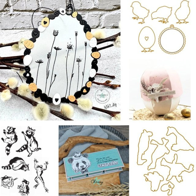 Blumen für Dich Metall-Stanzformen und transparente Stempel Set für Scrapbook und Bastelarbeiten in Multicolour - Bild 1