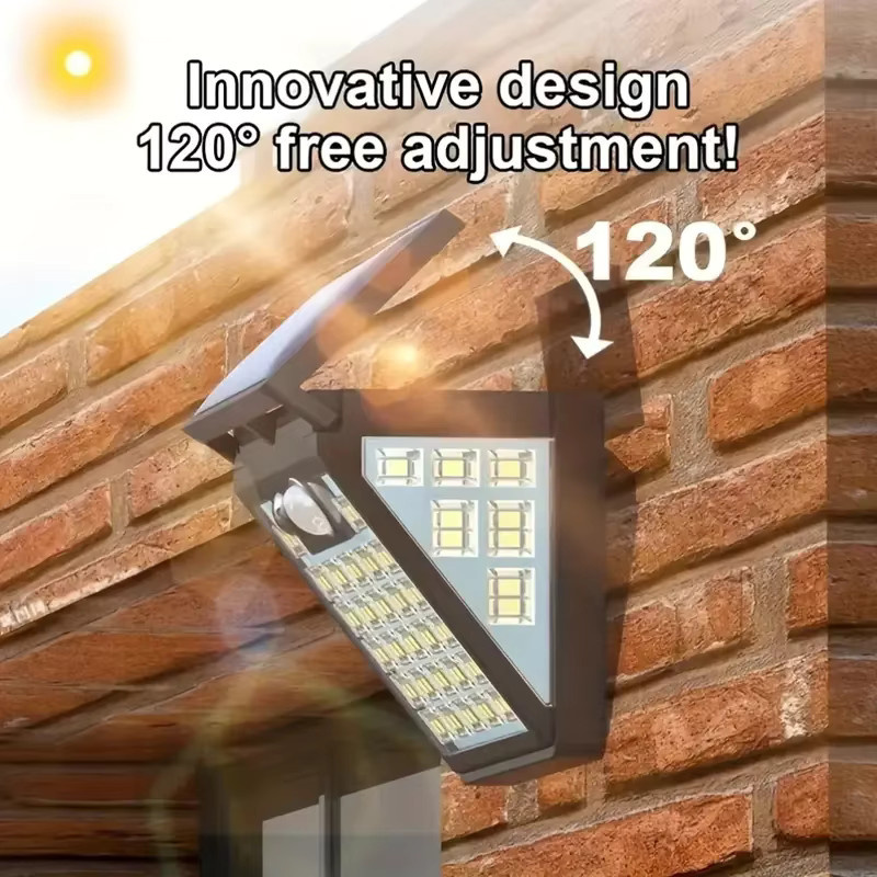 Leclstar Solar-LED-Wandleuchte in Schwarz mit 72 LEDs, Bewegungsmelder und 270 Grad Weitwinkel für Garten und Außenbereich - Bild 5