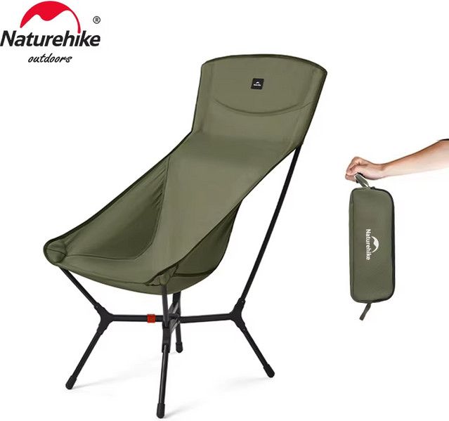 Naturehike YL01 Mondstuhl Klappstuhl mit hoher Rückenlehne, ultraleicht, Green, 600D Oxford Fabric und Aluminium - Bild 1