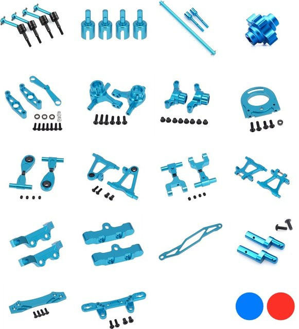 Tamiya TT02 Vollmetall-Upgrade-Kit, Zubehör, 1:10, Metall, Blau - Bild 1