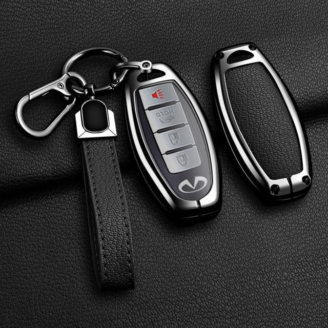 Schlüsselhülle aus Zinklegierung für Infiniti Q50 Q60 Q70 Qx50 Qx60 Qx70 G25 FX JX35 Schwarz - Bild 1