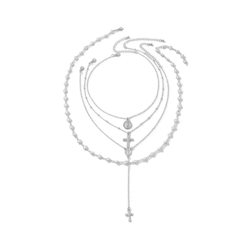 imixlot Schmuck-Set, Perlenkette, Kreuz, Vintage, Damen - Bild 2
