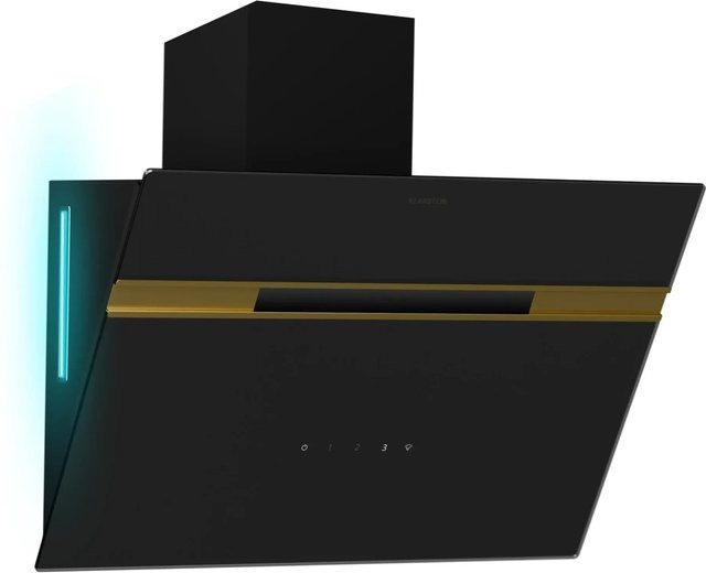 Klarstein Alina Dunstabzugshaube Wandmontage in Schwarz/Metallic mit LED-Beleuchtung, Abluft und Umluft, 600 m³/h, Energieeffizienzklasse A - Bild 1