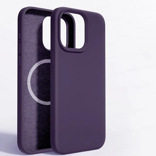 MagSafe Magnetische Flüssigsilikon Hülle für Apple iPhone 11 bis 15 Pro Max Plus in Purple - Bild 1