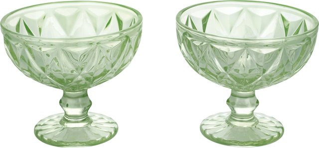 SILVERCREST Glas-Eisbecher-Set mit Fuß, transparent/mint, 10 Stück - Bild 1