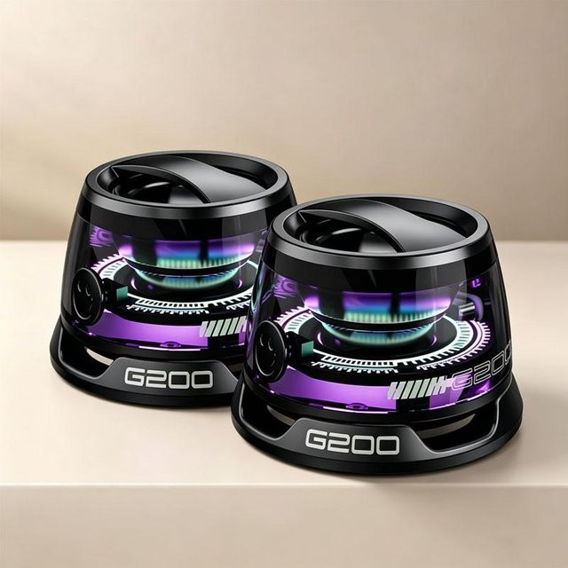 Meiteai-Earphones G200 Bluetooth 5.3 Mini-Lautsprecher mit RGB-Beleuchtung und Magnetfunktion, Schwarz, 7h Spielzeit - Bild 1