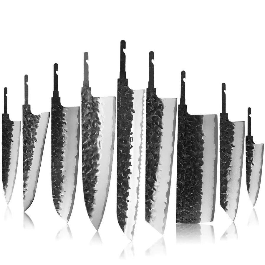 YIZEMA Japanisches Kochmesser aus handgeschmiedetem Edelstahl als DIY Blank Blade mit Full Tang in Silber - Bild 4