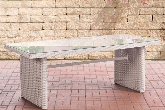 TPFGarden Tisch Fonda XL in Perlweiß aus Polyrattan - Bild 1