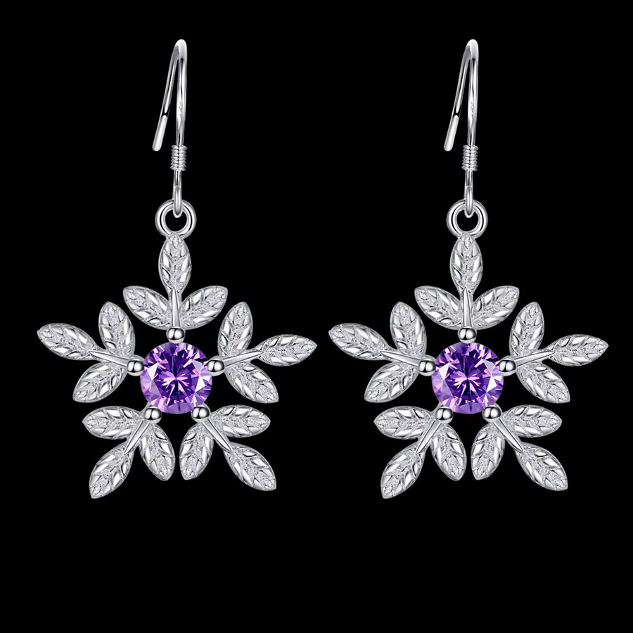 SAY Ohrstecker 925 Silber, Blumen-Design, Zirkon, Damen - Bild 3