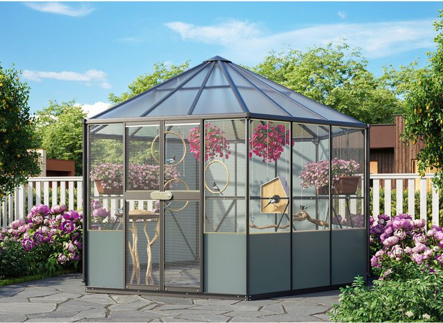 Vitavia Vogelvoliere Circus 9000 Gewächshaus-Pavillon Schwarz B/T/H: 383,3 x 336 x 283 cm - Bild 1