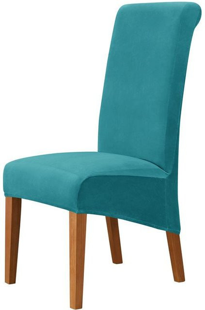 Yiran Furniture Sitzbezug für Esszimmerstühle aus Plüsch in Türkis, B/T/H: 22 x 18 x 5 cm - Bild 1