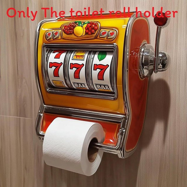 RavenTarn Spielautomaten Toilettenpapierhalter mit automatischem Verkaufsmechanismus für das Badezimmer, Schwarz, Wandmontage, Metall - Bild 1