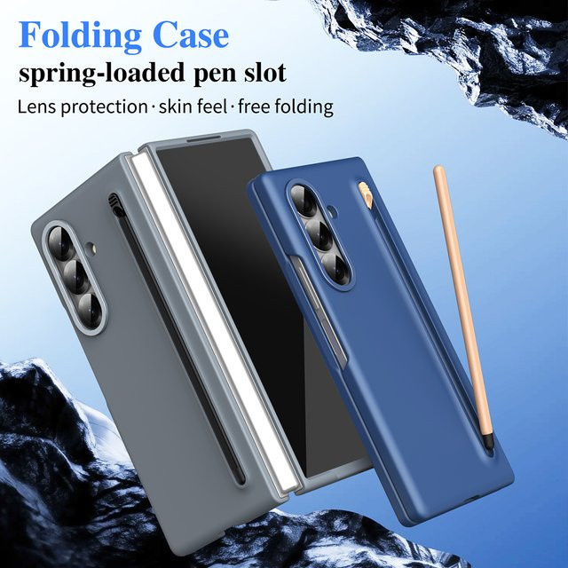 Samsung Schutzhülle für Galaxy Fold8 Ultra, Fold8 Wide, Fold7, Fold6, Fold5, Fold4 und Fold3 mit Stiftschlitz in Schwarz mit angenehmem Hautgefühl - Bild 1