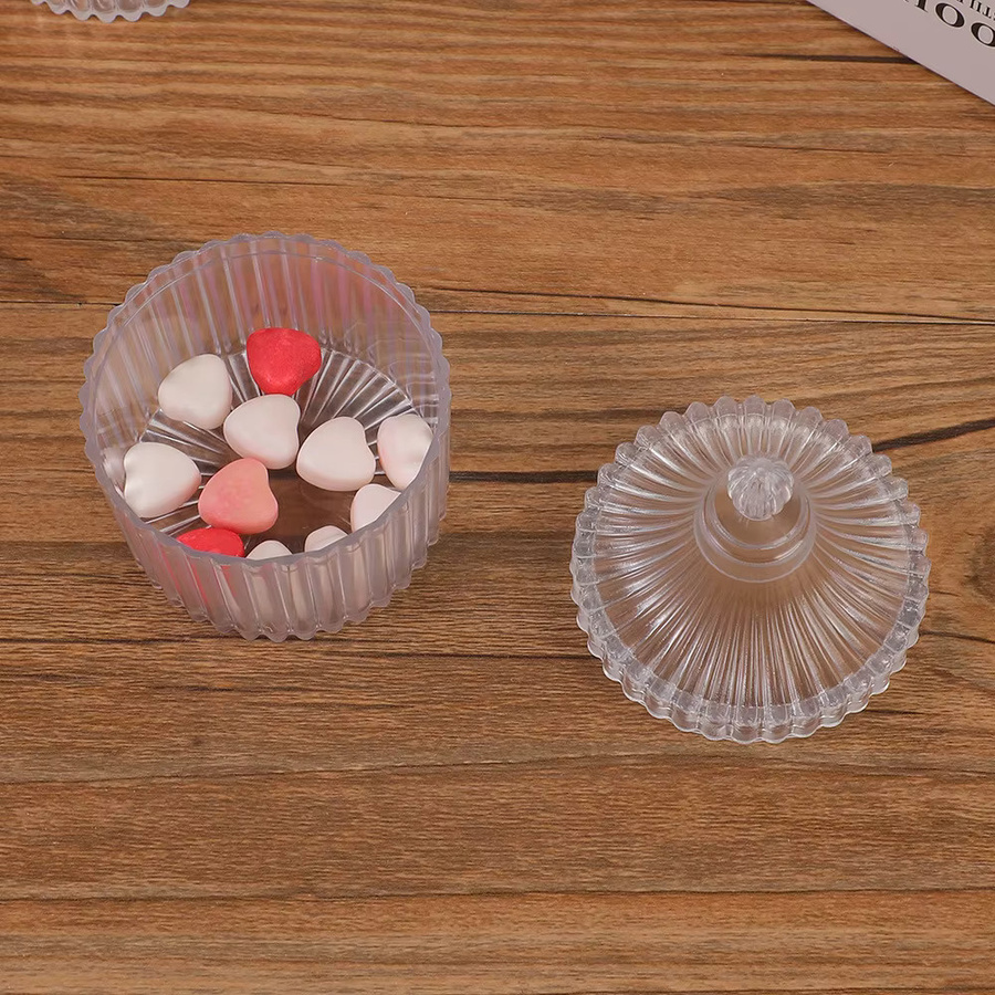 Runde transparente Kunststoffbox aus PS mit Deckel als Aufbewahrungsbox für Süßigkeiten, Geschenke oder Schmuck - Bild 3