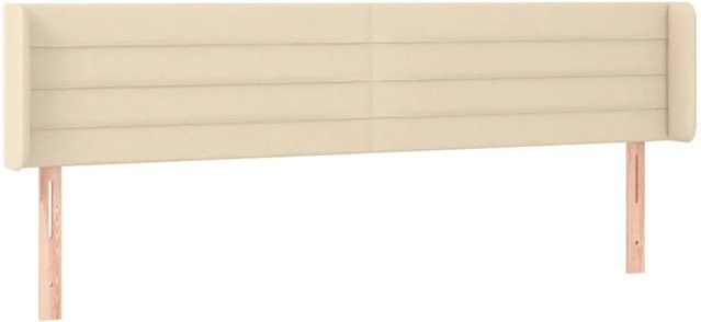 vidaXL LED Kopfteil in Creme mit USB-Ladeport und integrierter Beleuchtung, Stoff, B: 163 cm, T: 16 cm, H: 78-88 cm - Bild 1