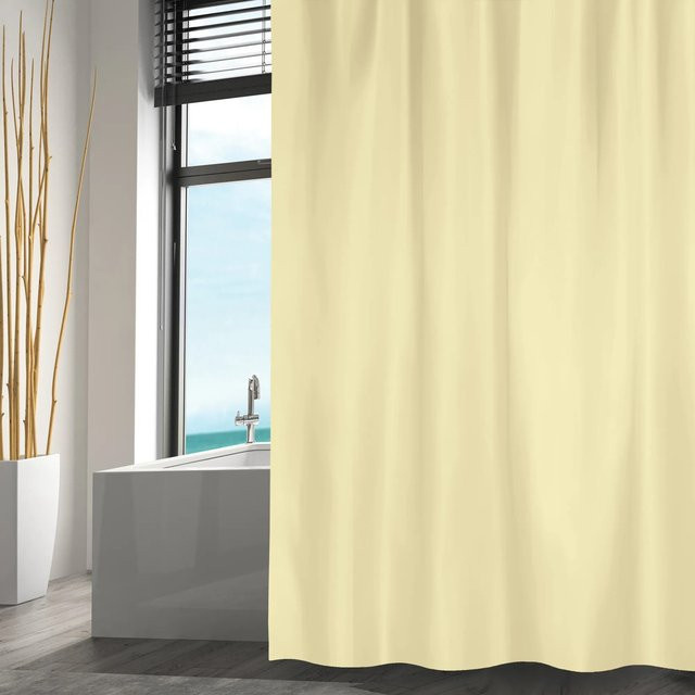 MSV Duschvorhang aus Polyester in Gelb, wasserdicht und schimmelresistent, B: 180 cm, H: 200 cm - Bild 1