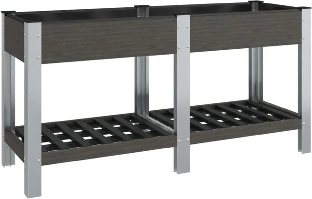 vidaXL Garten-Hochbeet mit Ablage aus WPC in Grau, B/T/H: 175 x 50 x 75 cm - Bild 1