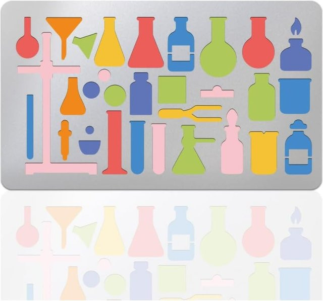 Wiederverwendbare Edelstahl-Schablonen für Chemie- und Zeichnungsarbeiten aus Metall - Bild 1