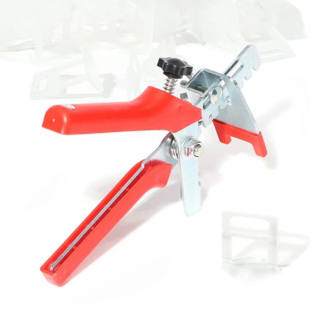 Xpotool Fliesen Nivelliersystem Set in Rot mit 300 Laschen und 10mm Nivellierzange für Boden und Wand - Bild 1